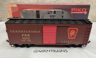 PIKO  38825 G Scale Pennsylvania PRR Tuscan Box Car #80464 - Image 1 of 4