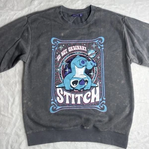 Disney Stitch Women's Grey Comfortable Sweatshirt Crew Neck Size Large - Picture 1 of 8
