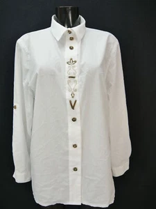 Gr.44 Trachtenbluse weiß Bluse Alphorn Baumwollmischung mit Stickerei TB8092 - Bild 1 von 4
