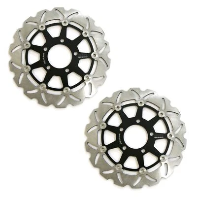 Par de discos de rotor de freno delantero ondulado Rezo para Suzuki SV 650 N 03-09 Foto 1 de 4