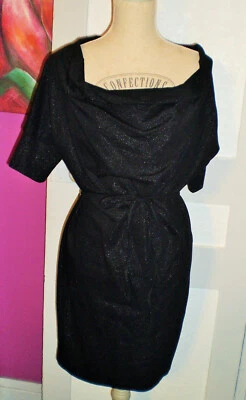 CRISTINAEFFE Robe en maille couleur noir effet scintillant taille L 42 Foto 1 de 4