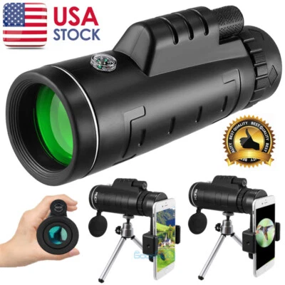 40X60 Monocular Binoculars With Night Vision BK4 Prism High Power Waterproof - Image 1 of 4