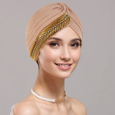 Muslim Hijab Caps African Women Turban Hair Loss Hats Head Wrap Chemo Cancer Cap - Image 1 of 4