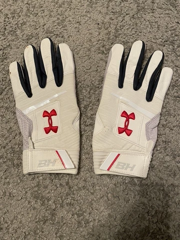 Juan Soto Game Issued Under Armour Batting Gloves Authentic Photo Matched Cover