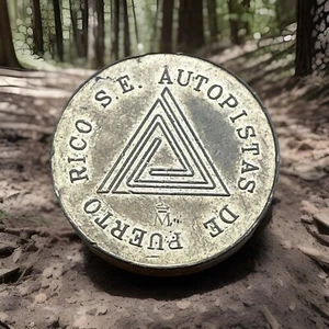 Ficha de tránsito de latón Puente Teodoro Moscoso Puerto Rico 1999 alta calidad L103G - Imagen 1 de 3