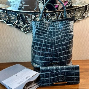 Brahmin Amelia mit passendem Ady Geldbörse in "Obsidian Schleier" Neu ohne Etikett selten! - Bild 1 von 11
