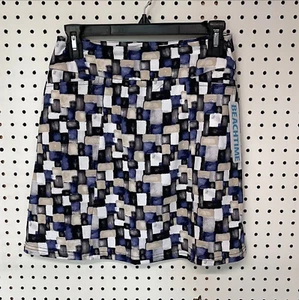 Lulu-B BEACHTIME Navy Abstract Print 2-Pocket Pull-On Skort UPF50+ Sun Protect - Picture 1 of 1
