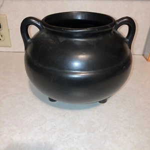 VTG HALLOWEEN POT ROBINSON RANSBOTTOM CO. R.R.P. 3 LEGGED BLACK CAULDRON POT - Picture 1 of 9