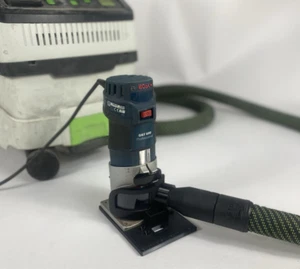 Festool Cleantec auf Bosch GKF 600 Oberfräse + Trend und Messing Führungsbuchse Adapterfuß - Bild 1 von 9