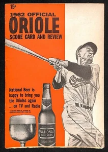 Cleveland Indians @ Baltimore Orioles Program Ex 78372b5 1962 - Imagen 1 de 2