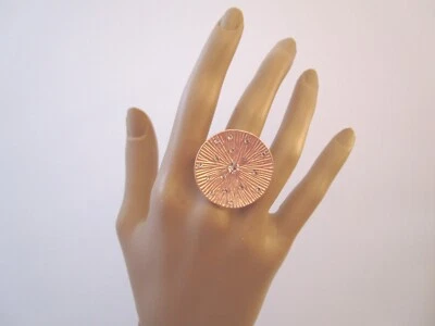 Cocktail Ring Fingerring Damenring Stretchring Silber Rose Gold Strass Alu Trend - Bild 1 von 4