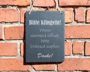 SCHIEFERTAFEL "BITTE KLINGELN" EINGANG SCHILD #0051 - Bild 1 von 1