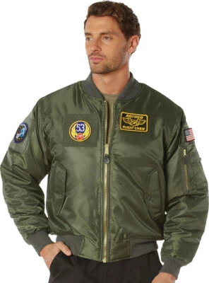 Chaqueta de Vuelo Rothco Para Hombres Militar Fuerza Aérea Estilo MA-1 con 5 Parches Extraíbles Foto 1 de 4