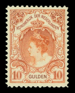 NETHERLANDS  1905 Queen Wilhelmina   10g orange  Scott # 86  mint MH - Picture 1 of 2