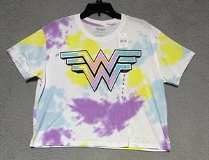Wonder Woman WW84 Tie Dye cropped logo t-shirt Womens XL NEW - Picture 1 of 6