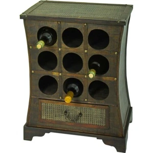 Wein Flaschen Regal Schublade schwarz Wohn Schlaf Zimmer Sperr Holz Schrank - Bild 1 von 6