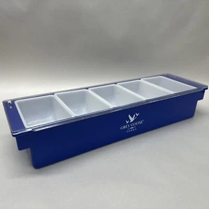 Grey Goose Vodka FIVE SECTION CONDIMENT TRAY Bar Garnish Fruit Tray Clear Lid - Picture 1 of 7