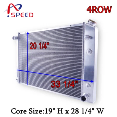 4 Row Radiator 73-87 Chevy/GMC C/K C10 C20 C30 C1500 C2500 C3500 350 454 Truck - Image 1 of 4