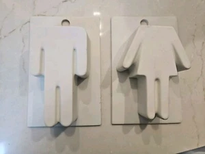 CB2 Femme Un Homme Matte White His & Hers Porcelain Vases Wall Hanging Male Fema - Picture 1 of 16