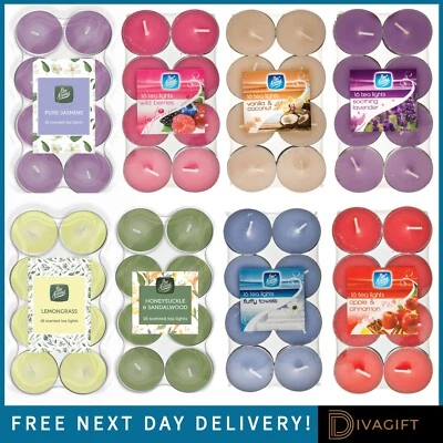 SCENTED TEA LIGHT CANDLES VARIOUS FRAGRANCED TEALIGHTS WAX CANDLES NEW PAN AROMA - Image 1 of 4