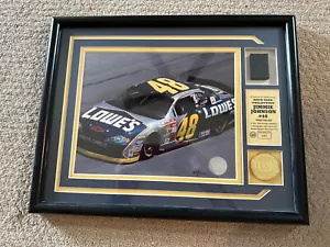 Framed Jimmie Johnson #48 2002 Lowe’s #48 with Piece of Tire ltd edition 43/348 - Picture 1 of 2