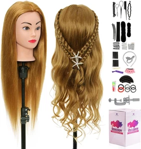 Neverland Testa per Parrucchieri 24" 80% Capelli Veri Testa Manichino Testina pe - Foto 1 di 12