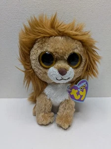 Juguete de peluche Ty Beanie Boo King Lion 2011 ojos sólidos con etiqueta animal de peluche - Imagen 1 de 7