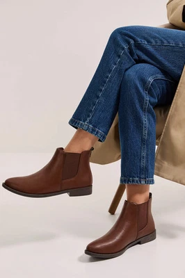 Dorothy Perkins Dunkelbraune Chelsea Boots Damen Freizeitstiefel