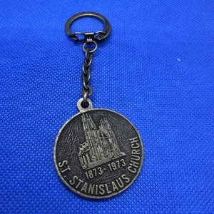 St Stanislaus Church keyring vintage 1973 brass - Picture 1 of 3