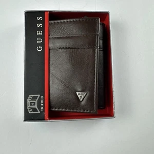 Portafoglio Guess Uomo Trifold Marrone - Foto 1 di 9