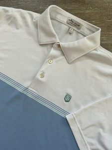 Peter Millar Polo Shirt Colorblock Golf Summer Comfort Performance Large Logo - Picture 1 of 7
