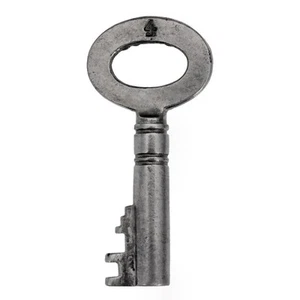 Chiave antica - CASSETTA, CASSAPANCA o PADLOCK chiave con fiocco ovale 11/2" piccola - rif.L109 - Foto 1 di 6