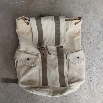 Old Navy Brand Vintage Rough Canvas Military Style Backpack pre-Y2K - Image 1 of 4