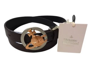 Vivienne Westwood Belt With Emblem Brown Cowhide Leather Japan New Unused - Picture 1 of 4