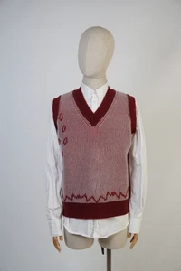 NAMACHEKO Krokus Vest Knit Red White Size Small Made In Belgium - Picture 1 of 13