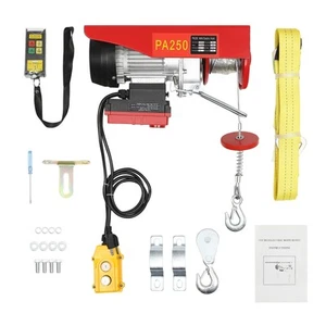 110V Electric Hoist Winch W/ Wireless Remote Control Electric Lift 250KG/550LBS - Picture 1 of 13