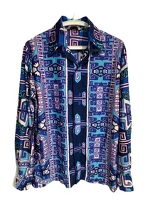 Alexander Shields Park Avenue vintage anni 60 70 nylon blu astratto uomo a scatto - Foto 1 di 10