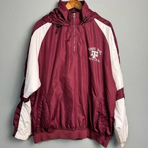 Red Oak Texas A&M Aggies Pullover Windbreaker Jacket Hood Maroon Whoop White XL - Picture 1 of 10
