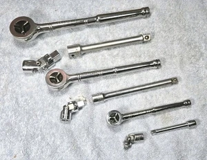 VINTAGE CRAFTSMAN USA RATCHET SET 1/2" 3/8" 1/4" 43797, 43796, 43795 & MORE 9pcs - Picture 1 of 8