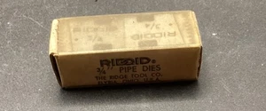 RIDGID NEW OLD STOCK PIPE DIES ONE SET 3/4” RIDGE TOOL COMPANY - Picture 1 of 9