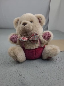 Vintage TB Trading Co. Plüsch Teddybär süße Fliege und Overall rot grün weiß - Bild 1 von 12