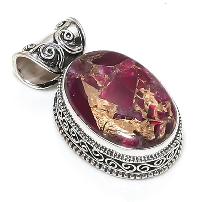 Copper Tourmaline Gemstones Handmade 925 Steling Silver Jewelry Pendant - Image 1 of 4