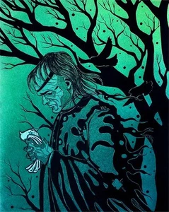 Gothic Frankenstein monster with dove book cover FANTASY ART 11x14 - Picture 1 of 1