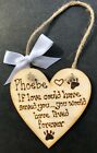 Personalised handmade wooden heart cat dog pet memorial keepsake