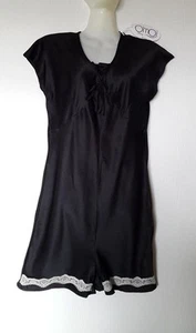 O'MOI PYJAMA NUISETTE COMBI-SHORT EN SATIN FR40/42- EU38/40, US/UK M NOIR - Imagen 1 de 9