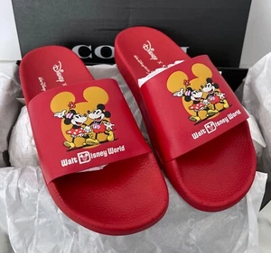 NIB Women's Coach Mickey Minnie Slide Shoes Electric Red Size 6 - Picture 1 of 8