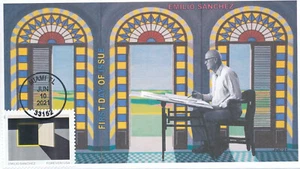JVC CACHETS - 2021 ARTIST EMILIO SANCHEZ FIRST DAY COVER FDC DESIGN #1 - Picture 1 of 1