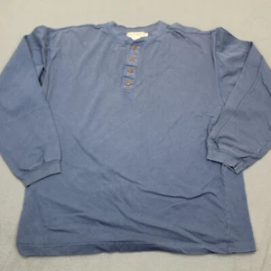 Vintage Banana Republic Shirt Mens Large Blue Henley Button Safari Travel - Picture 1 of 7