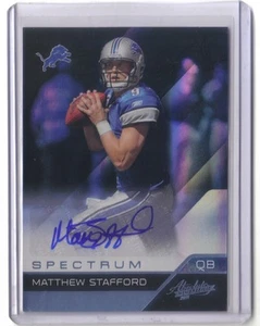 Matthew Stafford 2011 Absolute Memorabilia Spectrum Platinum Auto 4/5 Leones - Imagen 1 de 1