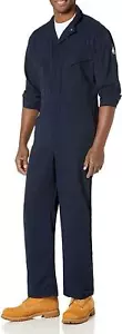 Reg $150 Bulwark Flame Resistant 5.8 oz Cooltouch Navy FR COVERALL Jumpsuit CMD4 - Picture 1 of 5
